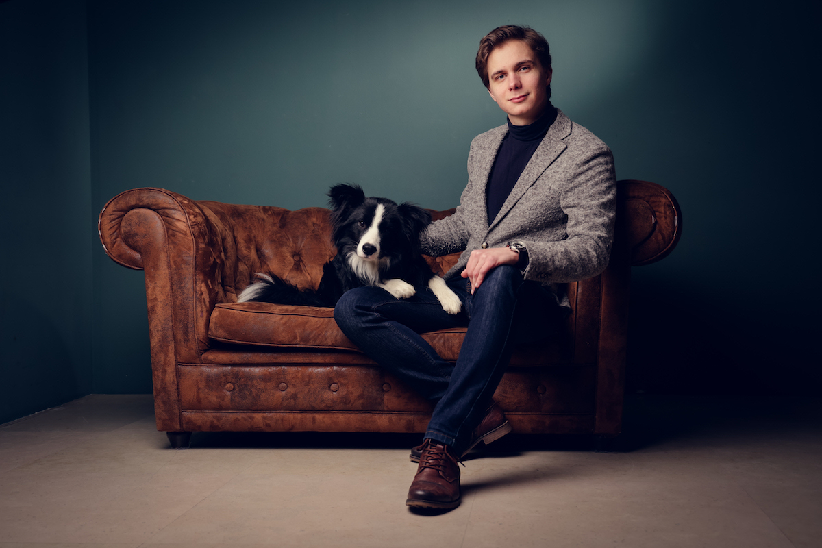 Kristof Tomasz with dog Casso